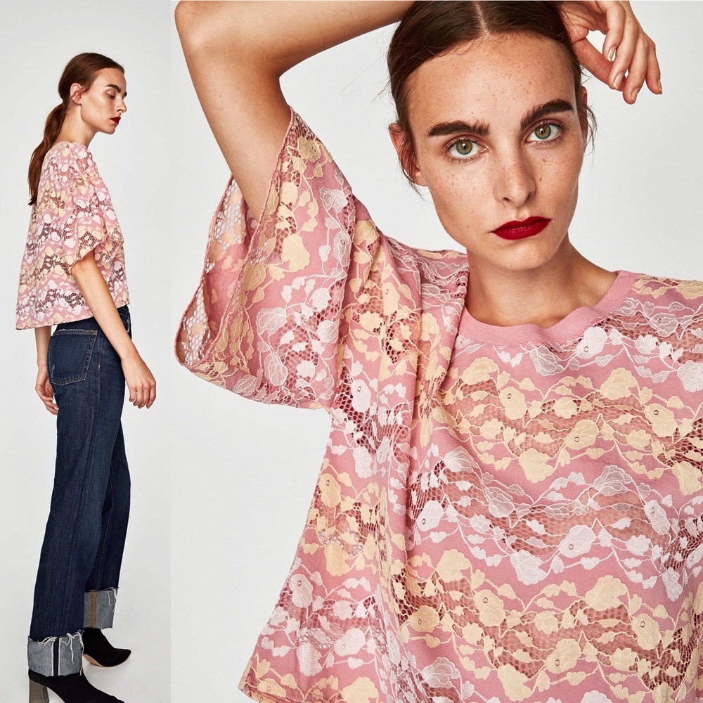 NWT ZARA Lace Top Blouse